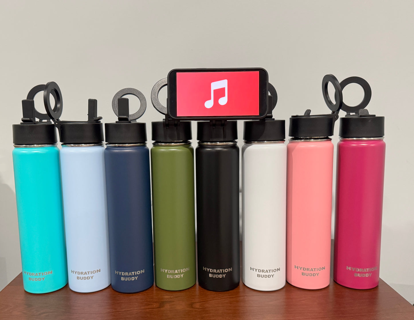 Hydration Buddy 24oz with Unique Magnetic Phone handle - 8 colors